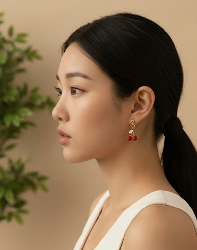 Cherry Necklace & Earrings Set.