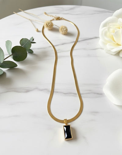 Black Diamond Inspired Jewelry Set - Necklace, Earrings & Adjustable Ring.