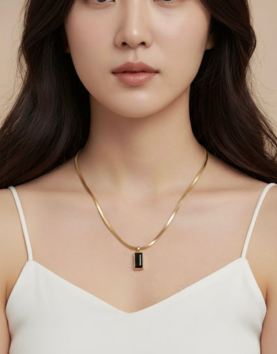 Black Diamond Inspired Jewelry Set - Necklace, Earrings & Adjustable Ring.