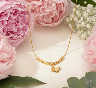 Butterfly Geometric Necklace - 18K Gold Plated.